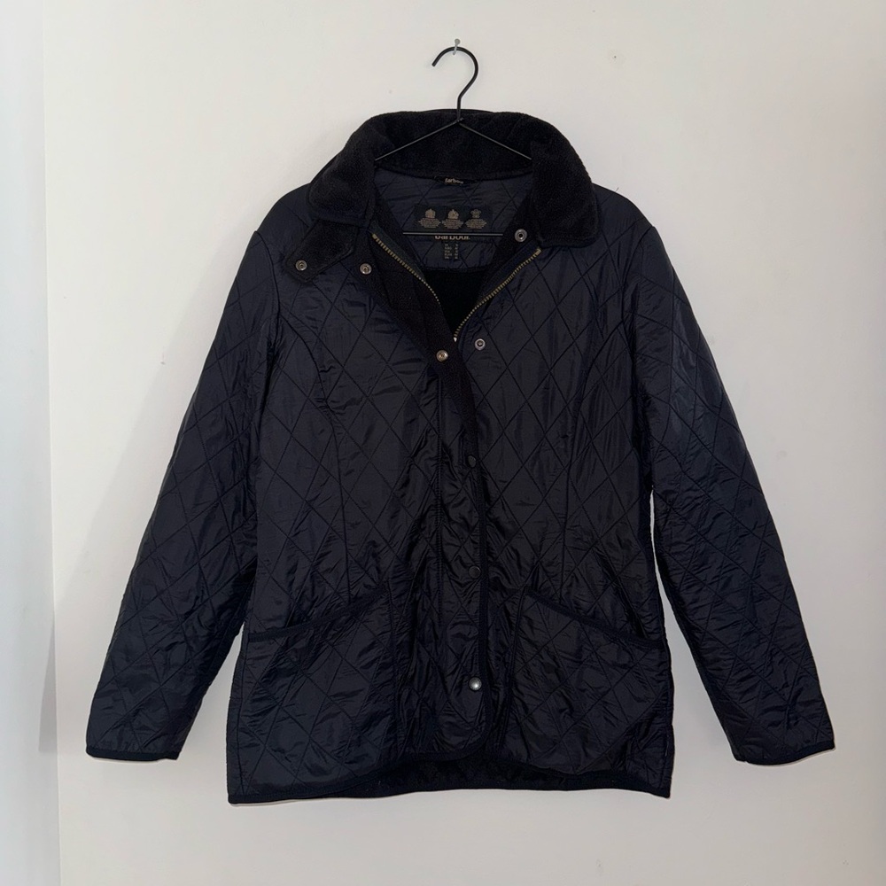 Barbour Quilted Navy Coat